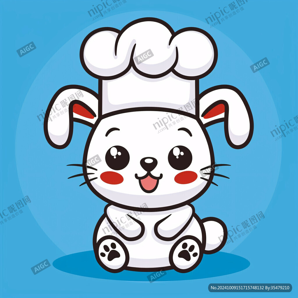 开心小兔厨师形象