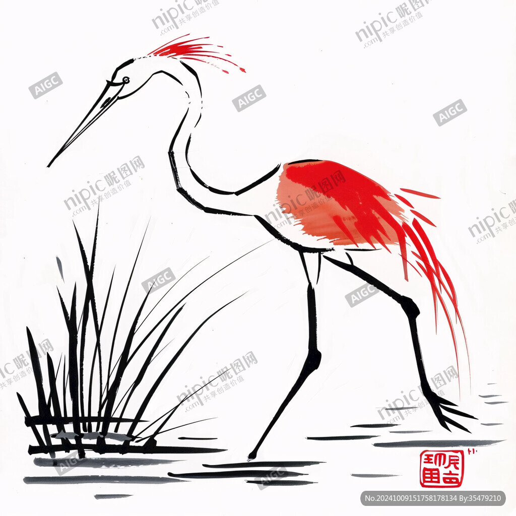 卡通手绘鹤