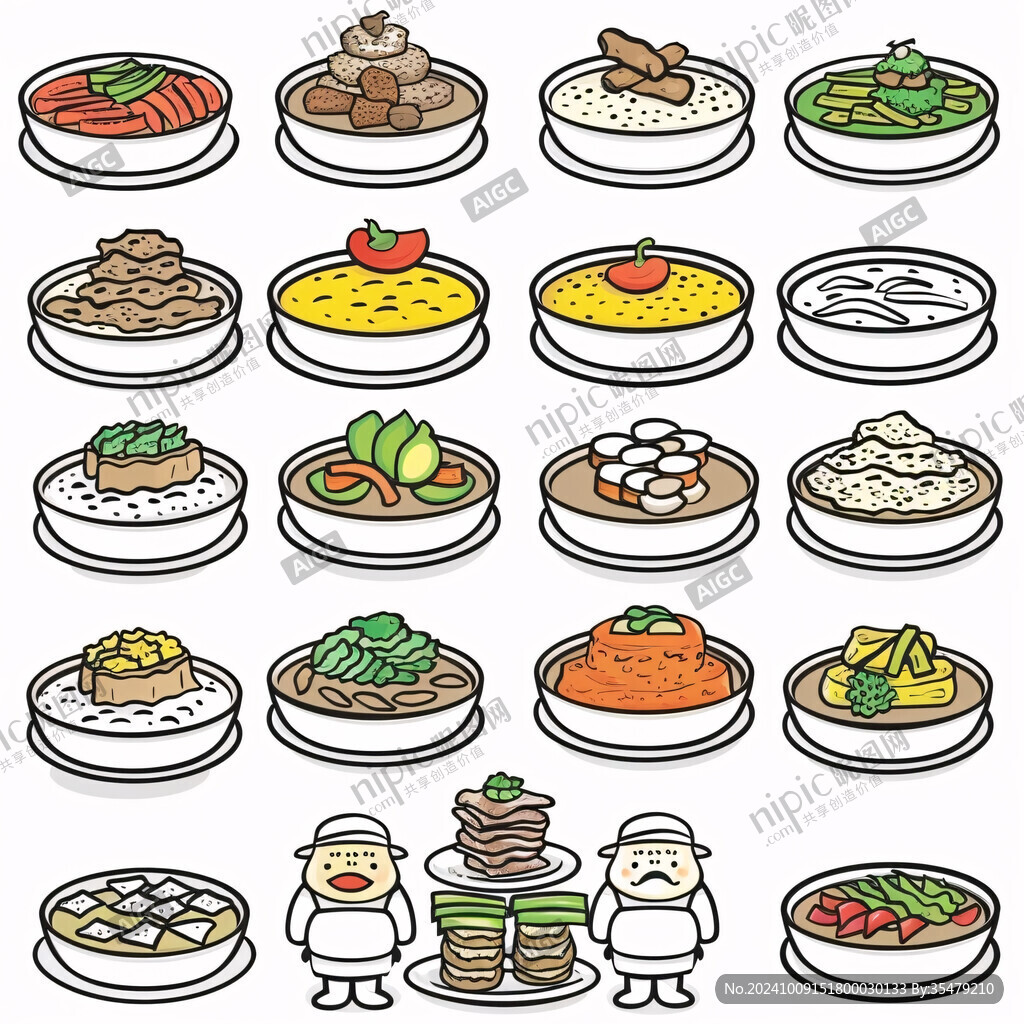 四大碗插画