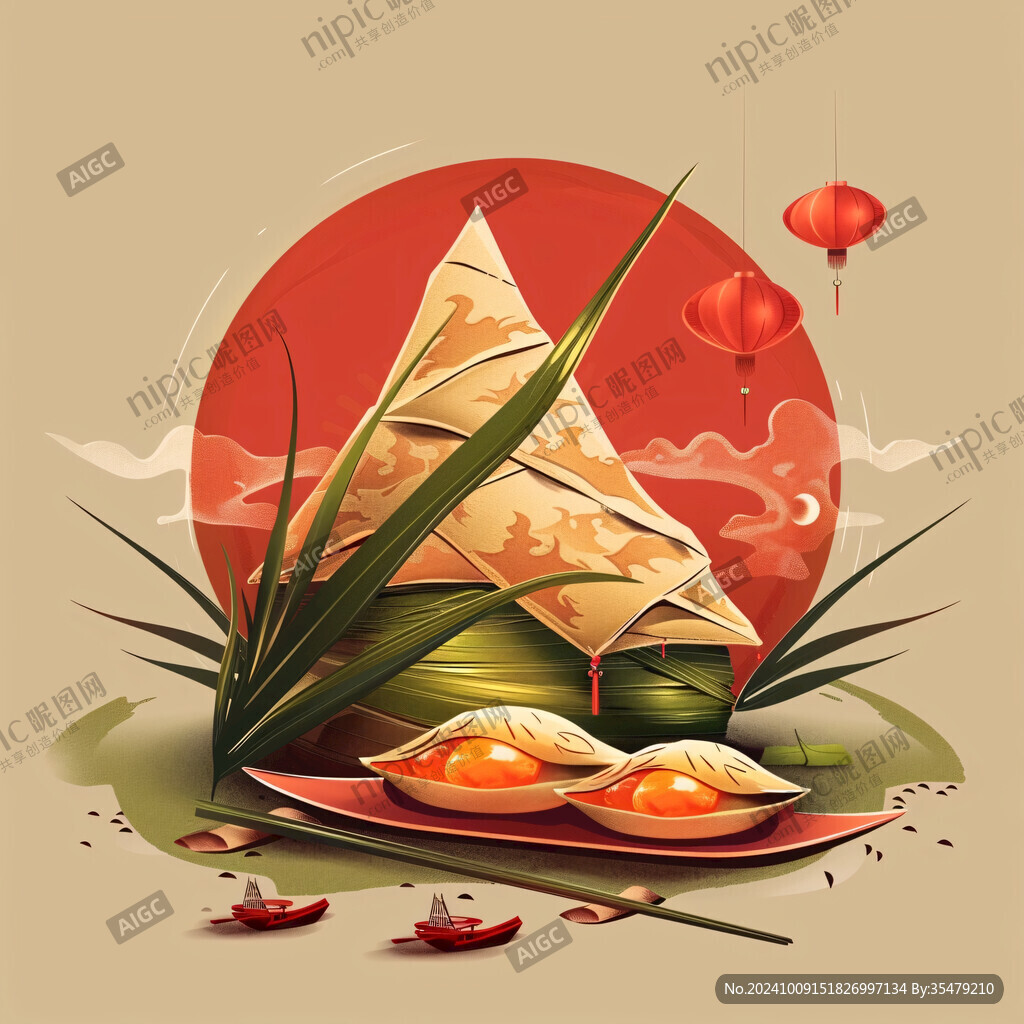 插画风粽子