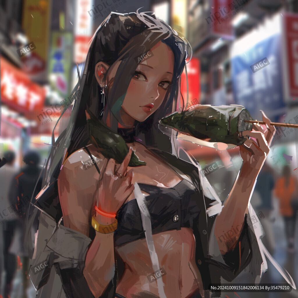 日韩厚涂插画
