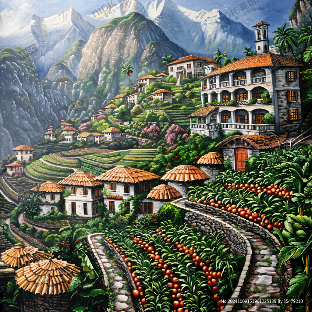 西班牙插画手绘装饰画