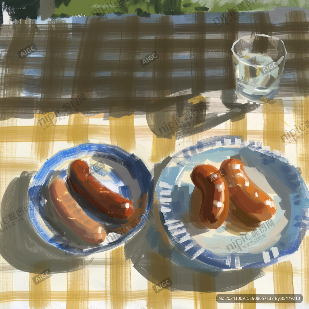 插画烤肠