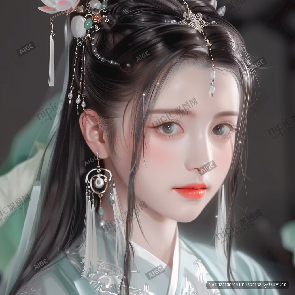 古风美女头像插画封面