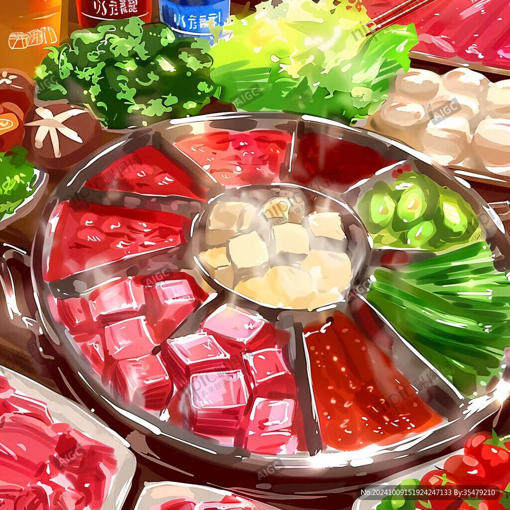 涮锅插画