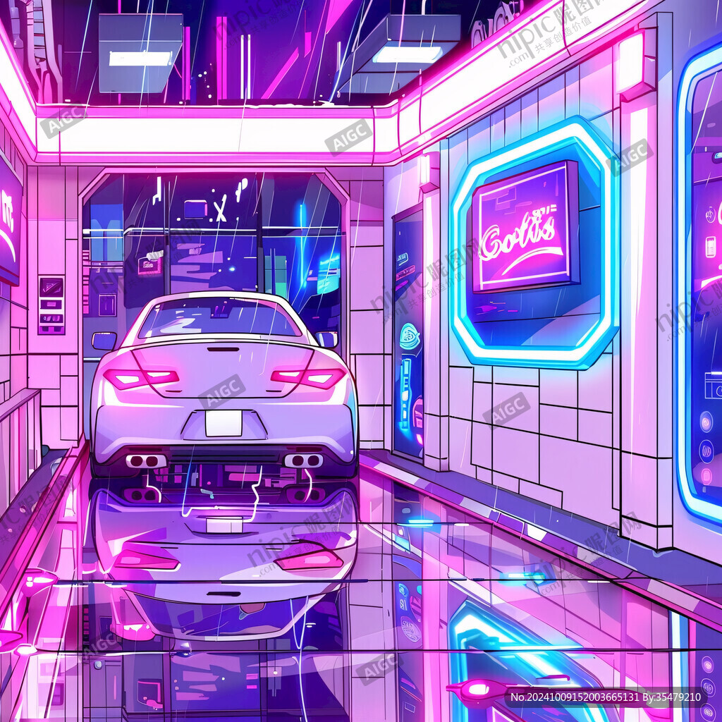 场景赛博插画
