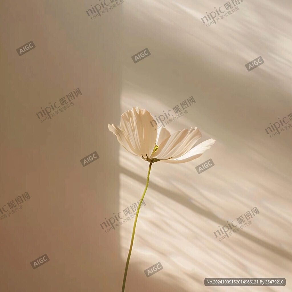 墙面花朵光影