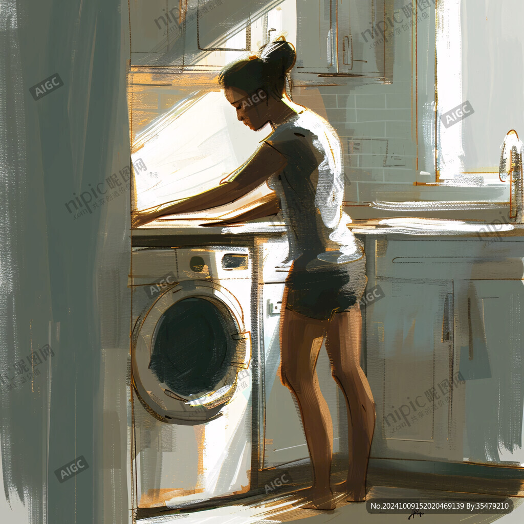 洗衣服插画