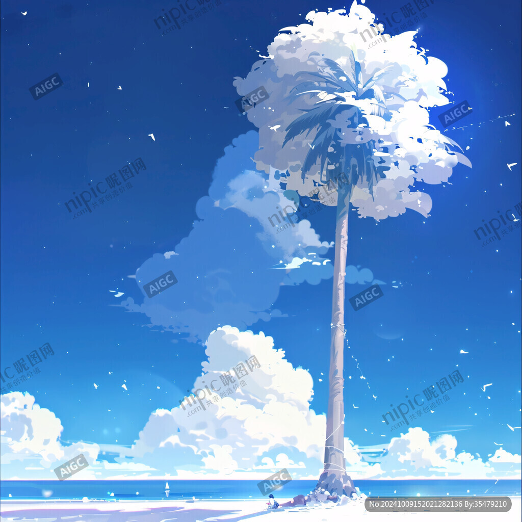 大树白云少女