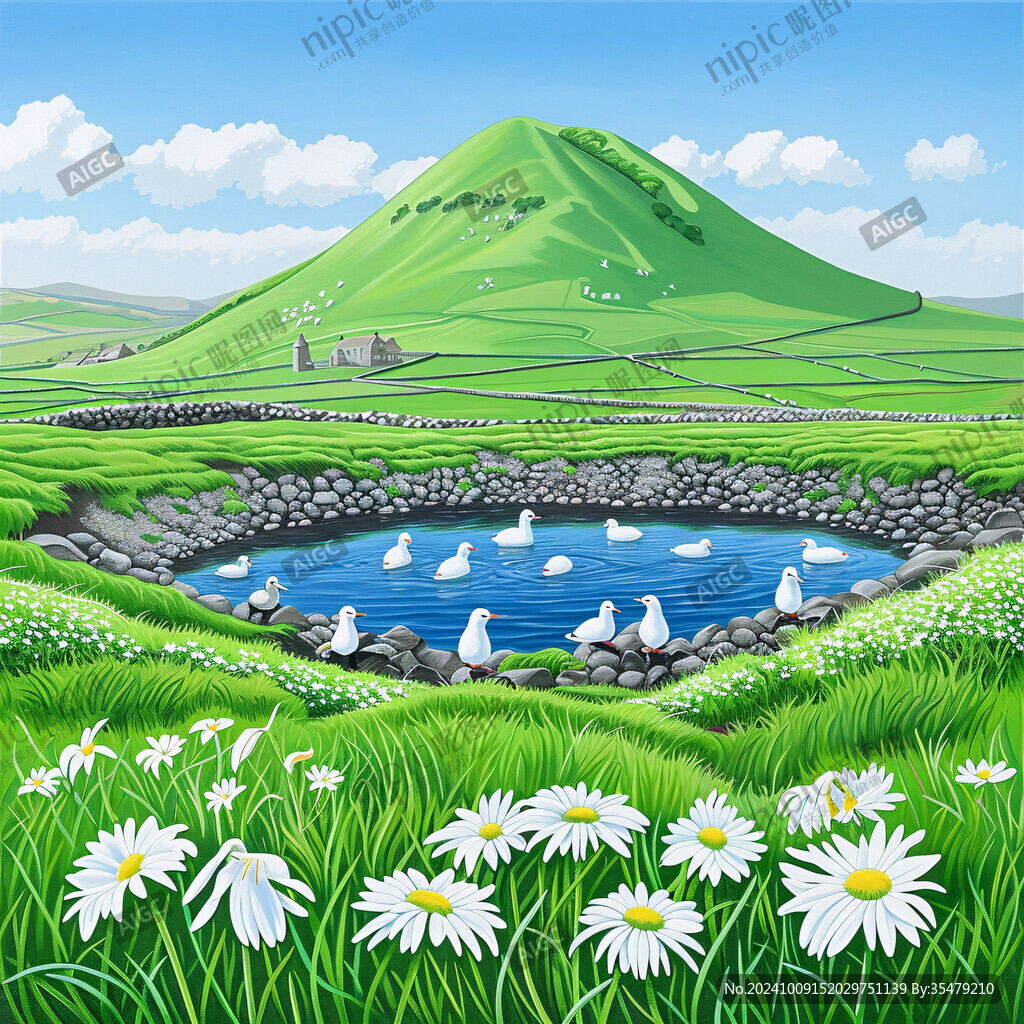 草地小河湖泊