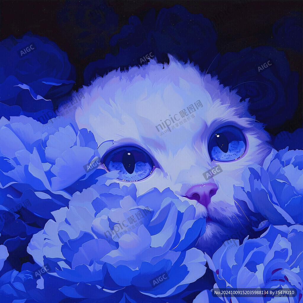 抱猫美女猫插画