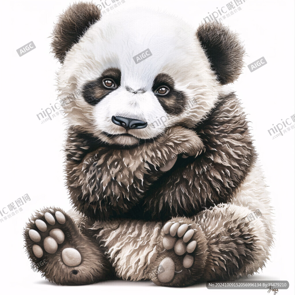 写实熊猫插画