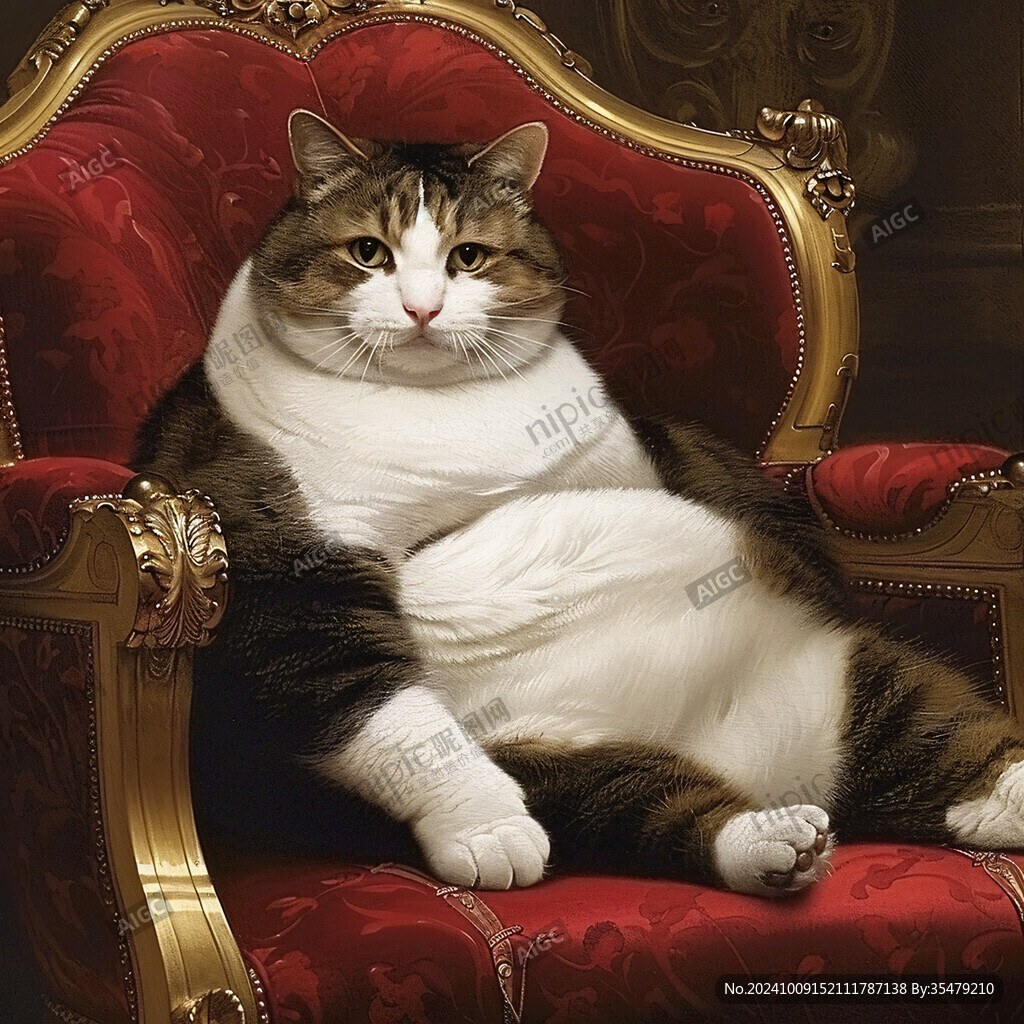 油画大花猫