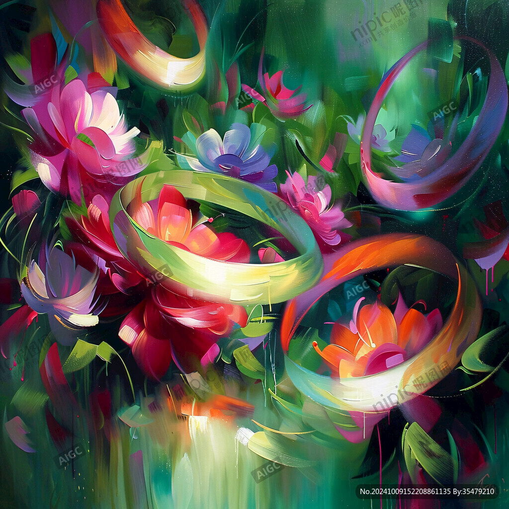 抽象花朵绚丽炫彩背景