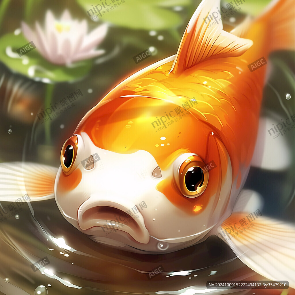 卡通写实红鲤鱼