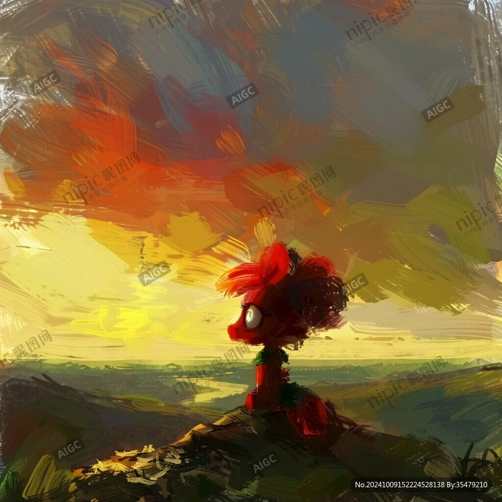 荒野黄昏插画