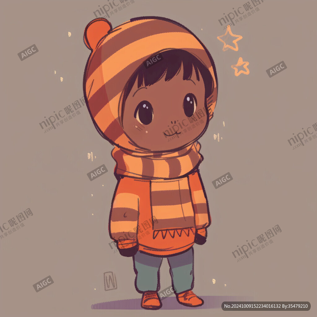 小男孩插画
