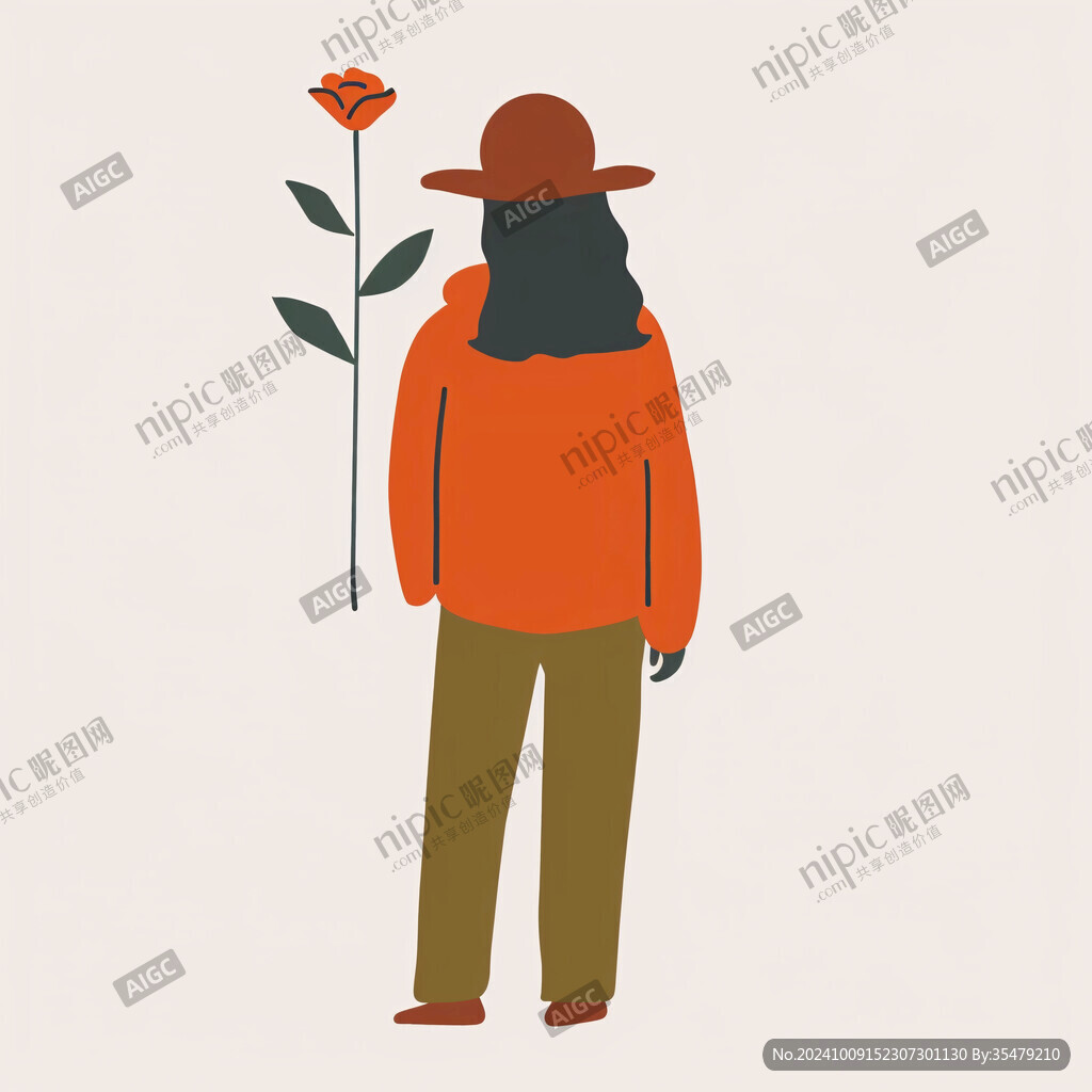 抱着花的男生