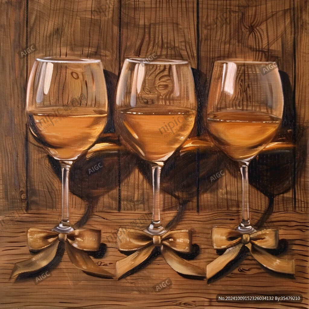暖色红酒杯