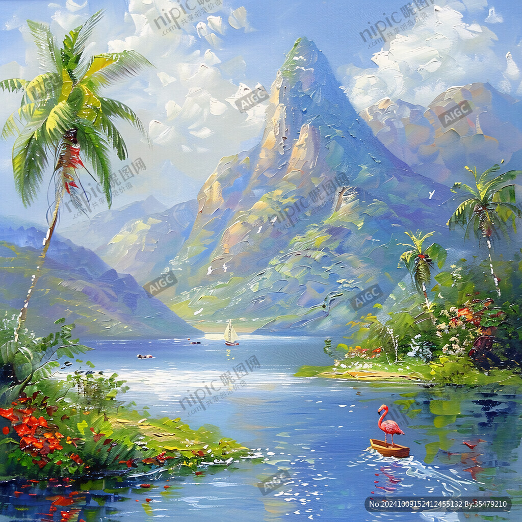彩绘山水风景