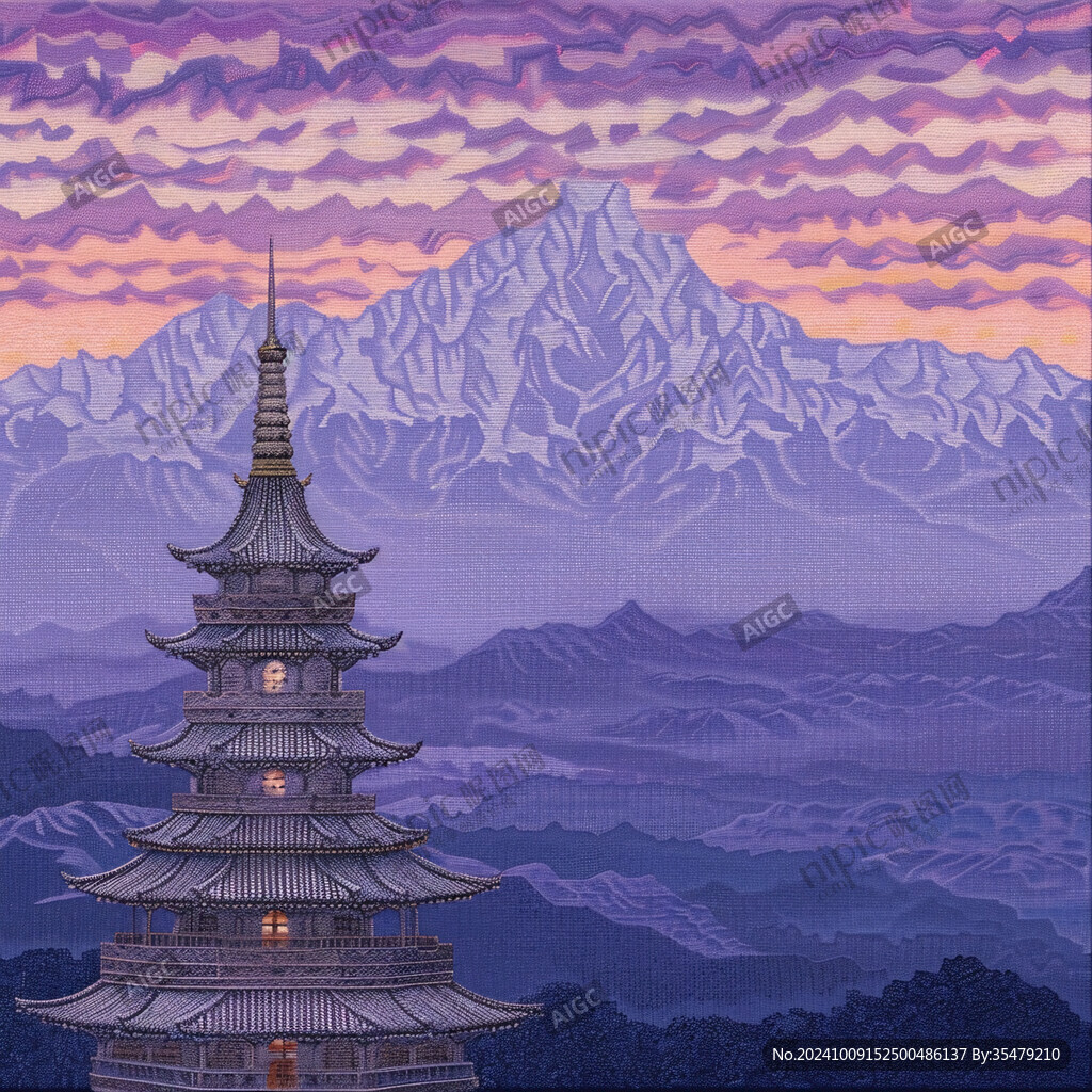 飞英塔插画