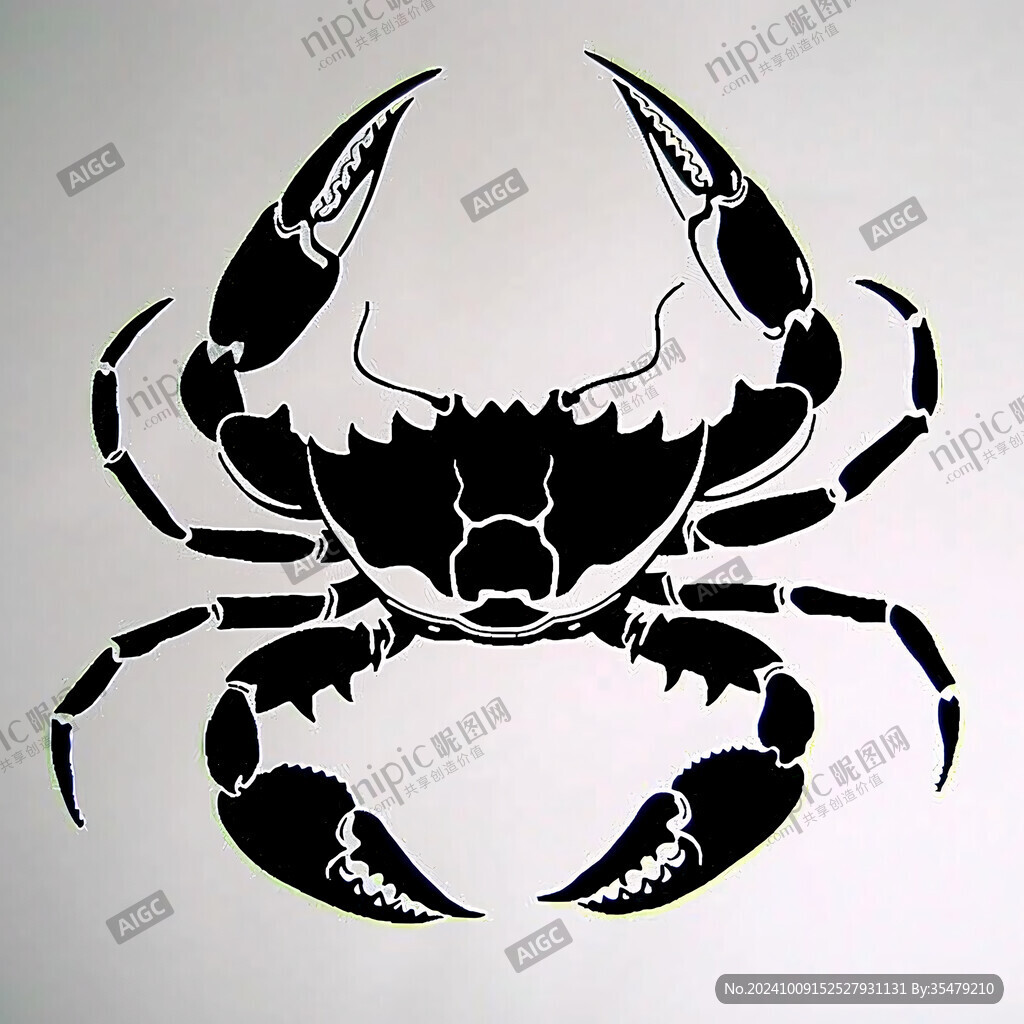 螃蟹插图手绘