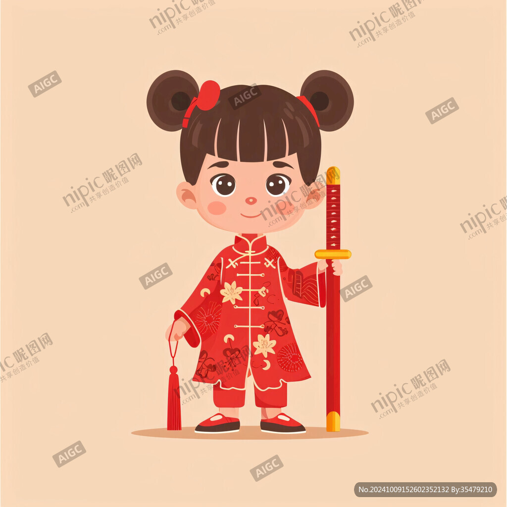 卡通中国风小女孩
