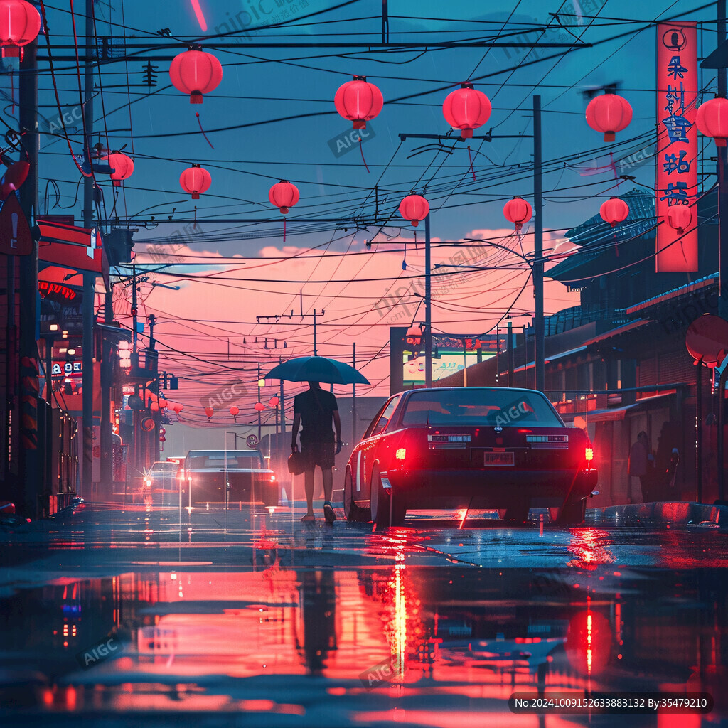 场景赛博插画
