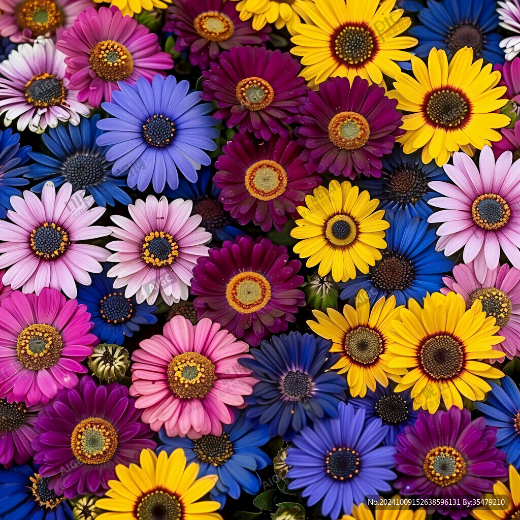 彩色鲜花背景墙