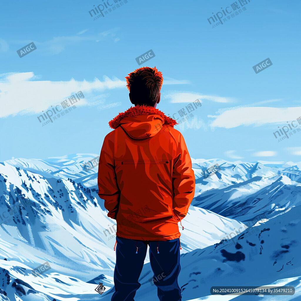 过雪山的棕背心