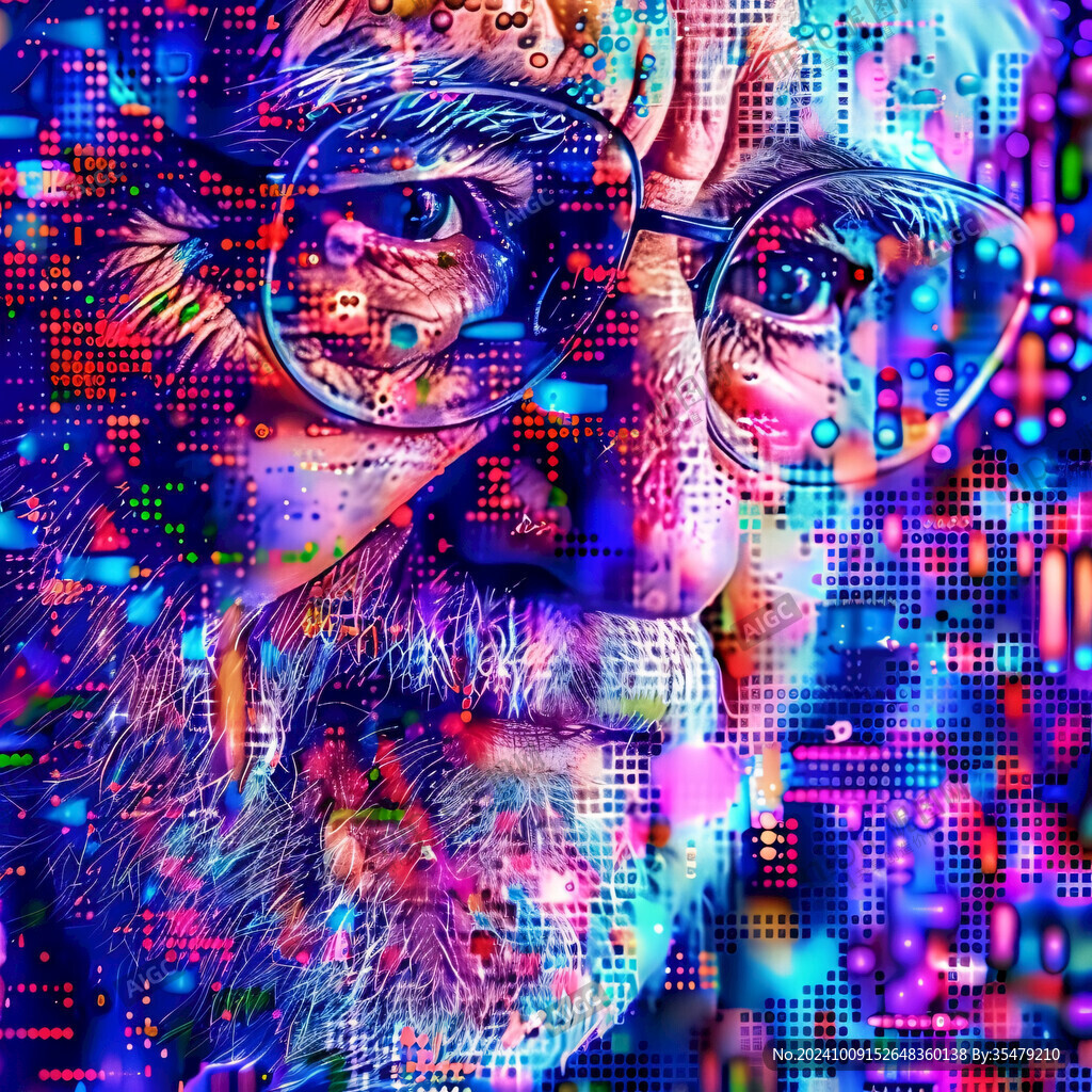 数字肖像插画