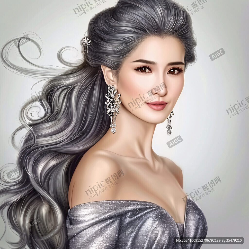 数字美女插画