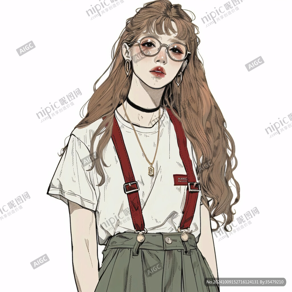 潮流服饰插画女孩