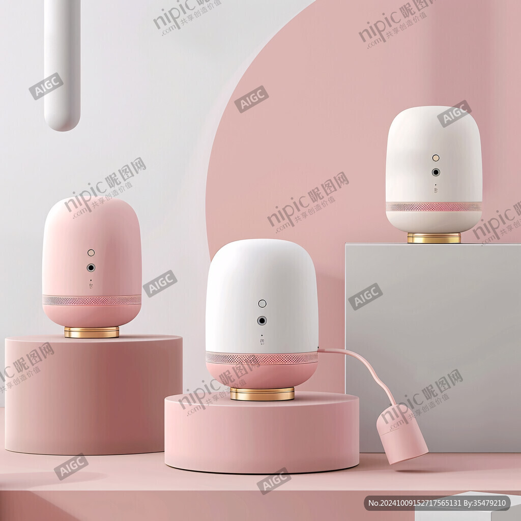 粉色圆柱体展示台