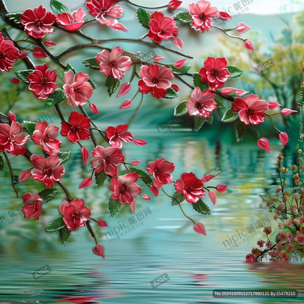 红花木棉花风景树