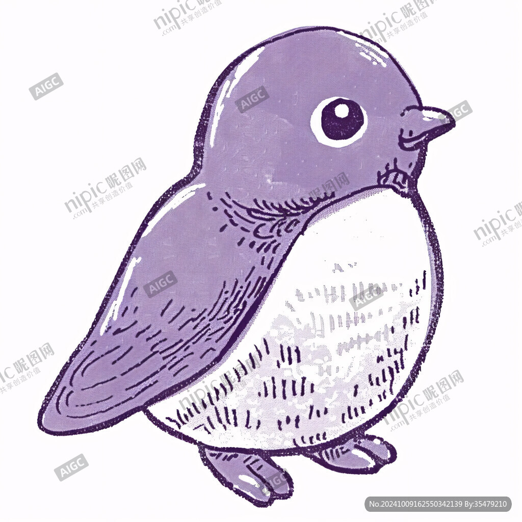 手绘小鸟插画