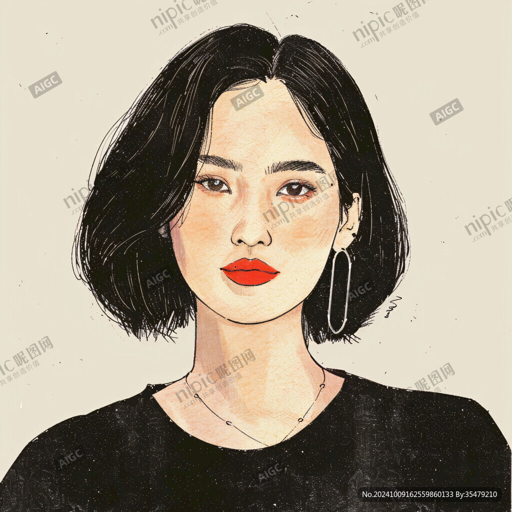 人物头像美女插画