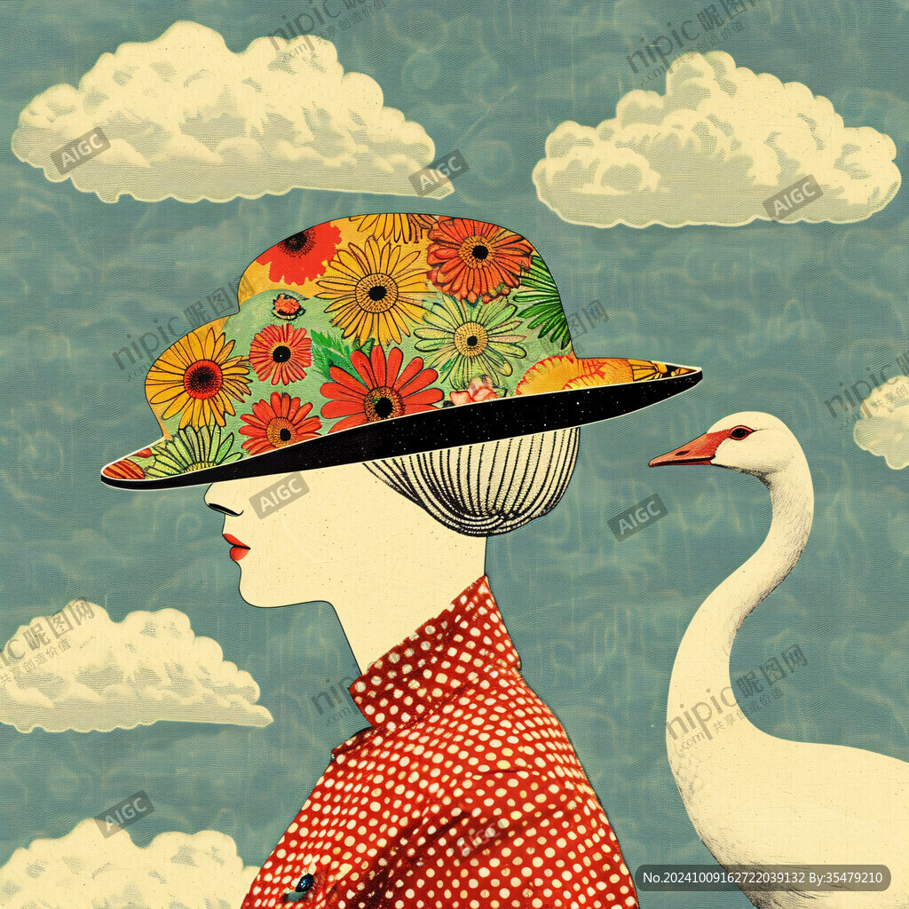 女性插画绘画时尚彩绘