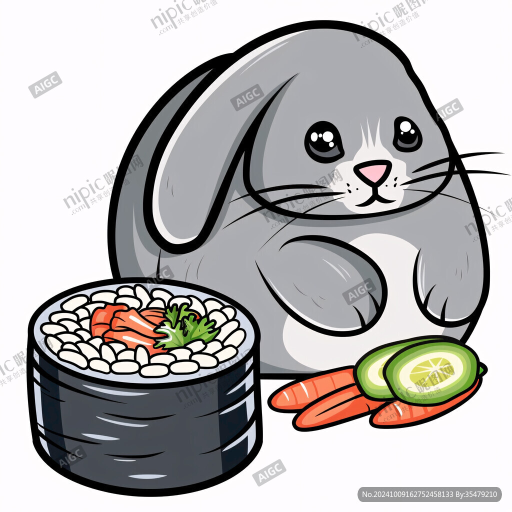 吃菜的兔子