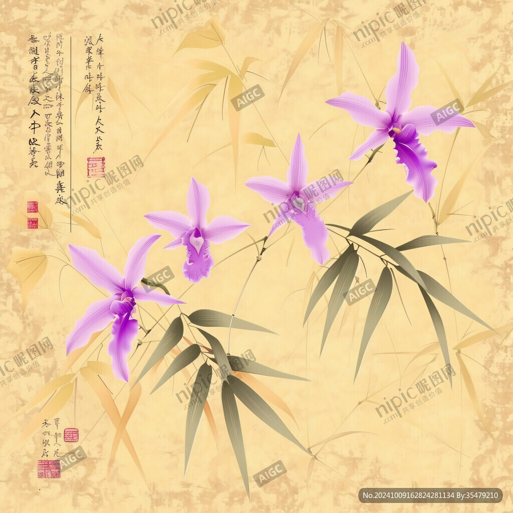 工笔兰花装饰画