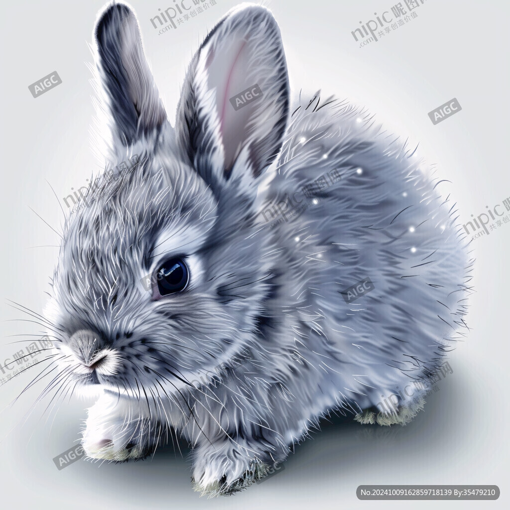 手绘兔子插画兔子