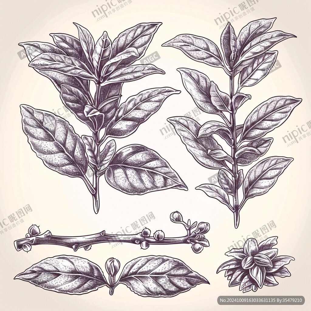 茶树手绘