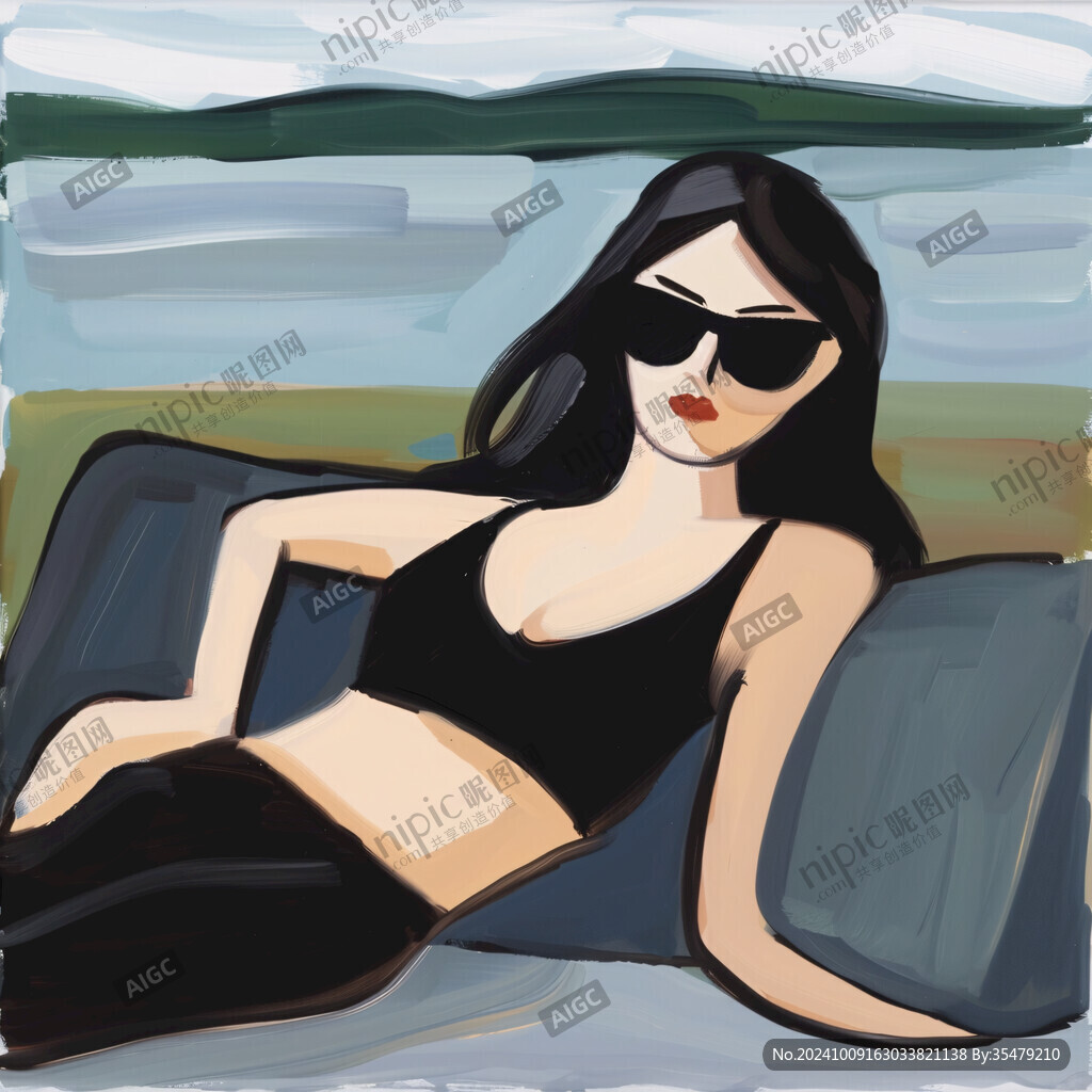 墨镜人物插画