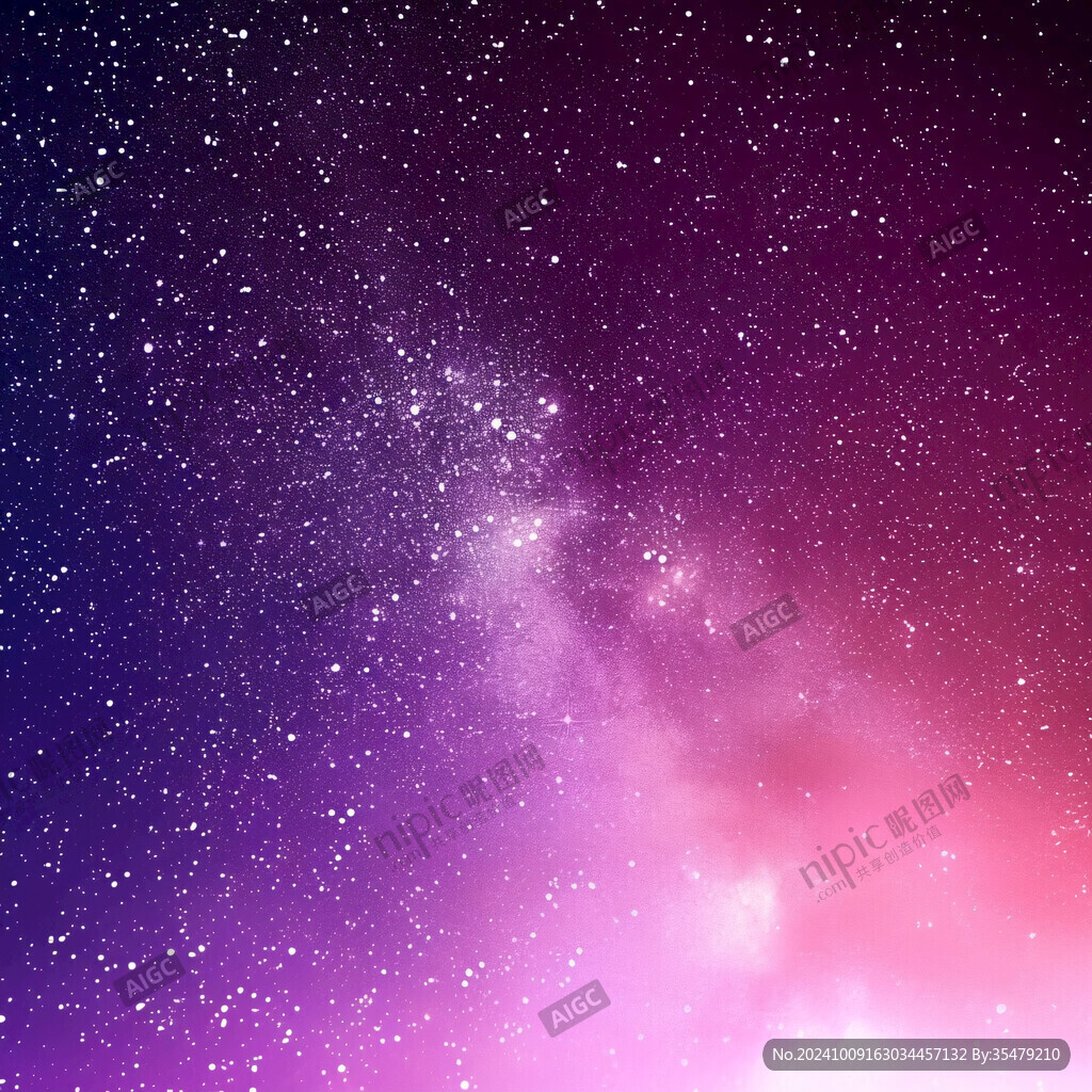 蓝色紫色梦幻星空素材