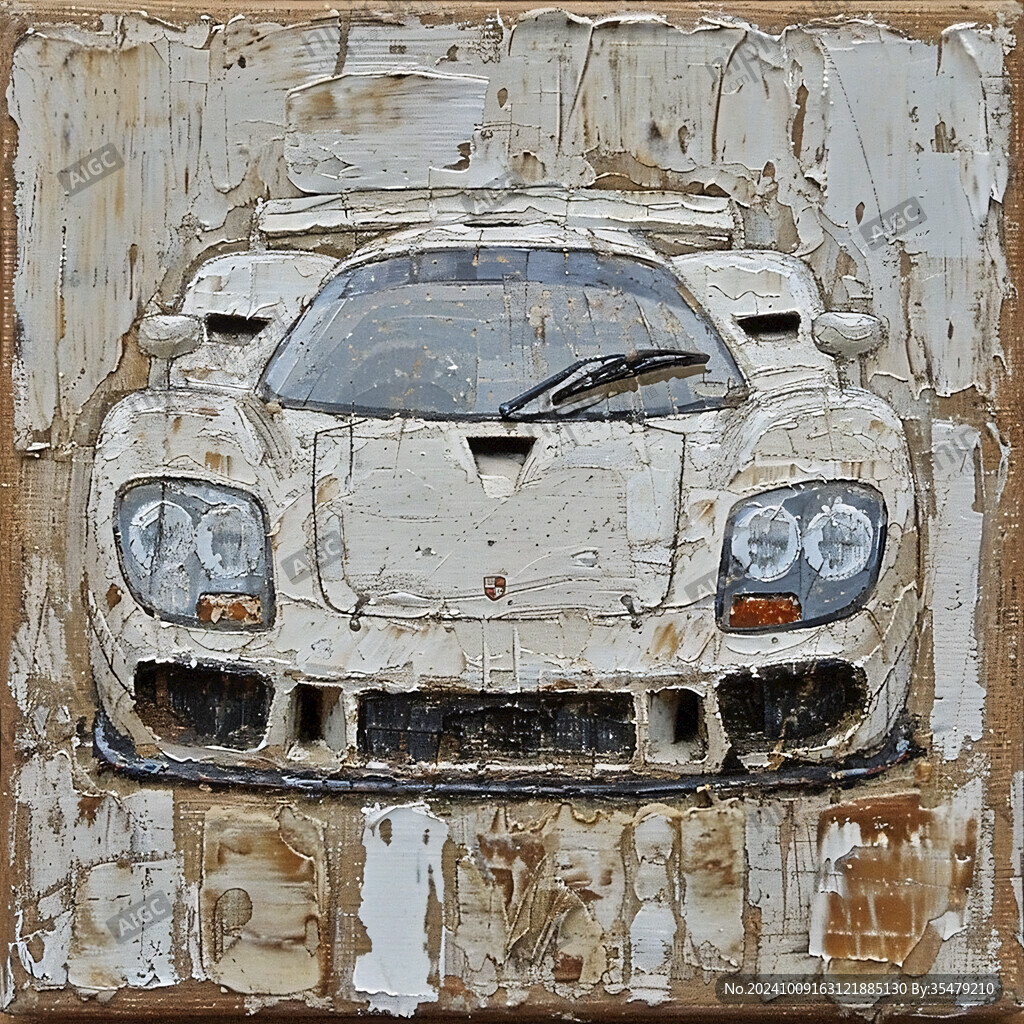 汽车油画