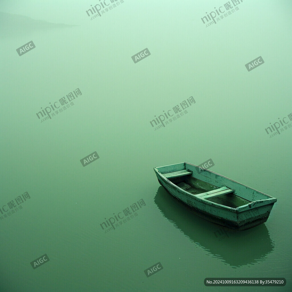湖面上一叶小舟