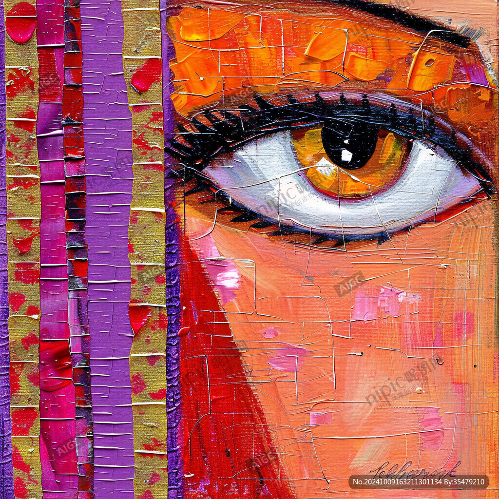 人脸色块拼接装饰画