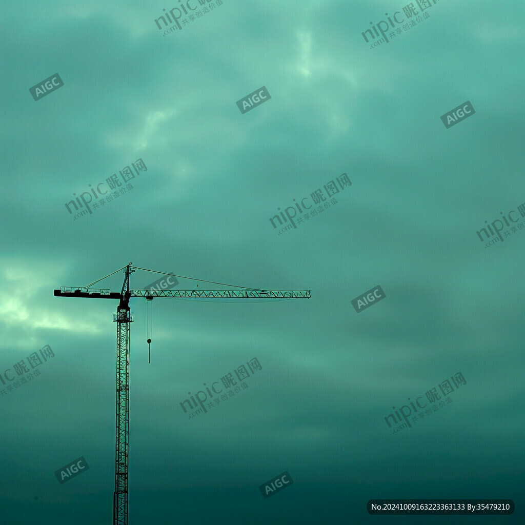 风雨中的塔吊