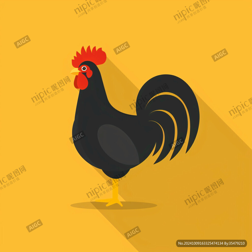 卡通动物公鸡插画