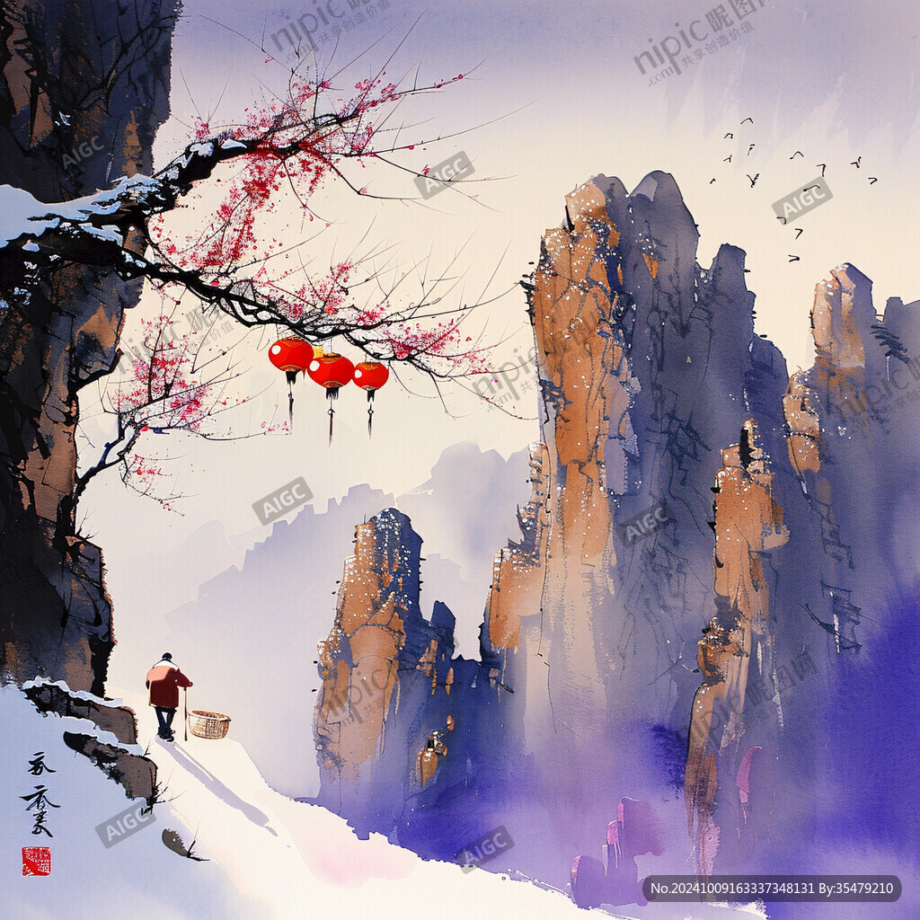 踏雪寻梅故事图